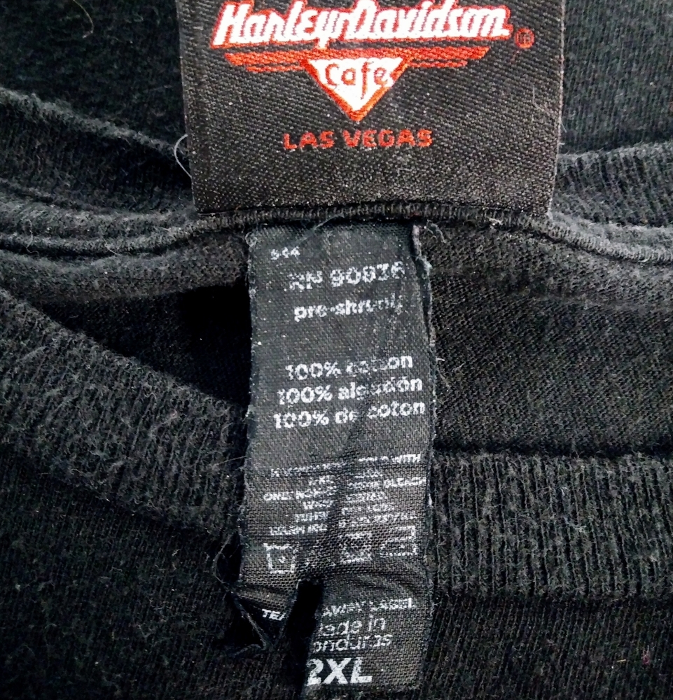 Harley-Davidson Men's 2XL Black White Graphic Tee - Picture 3 of 5